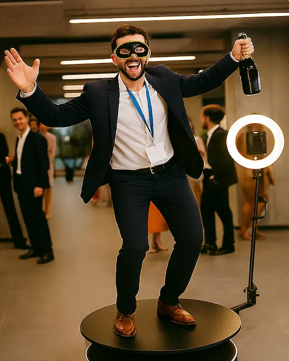 Evento corporativo con Videomatón 360 en Girona